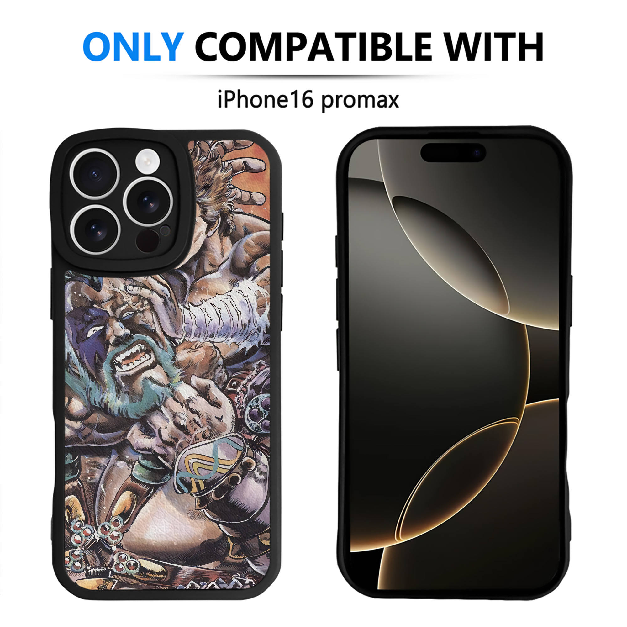 （画像用） 北斗の拳 Fist of the North Star 【iPhone 16シリーズ対応】シリコンスマホケース（レザー調） 材質：シリコン